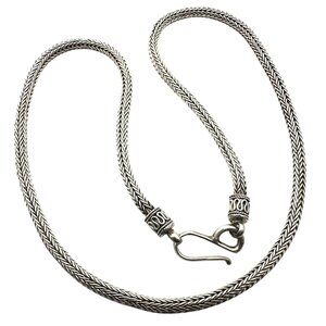 Sterling Braided Chain Necklace - Marked